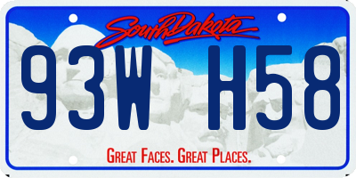 SD license plate 93WH58