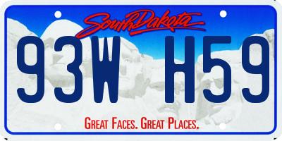 SD license plate 93WH59