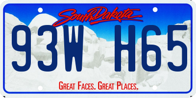 SD license plate 93WH65