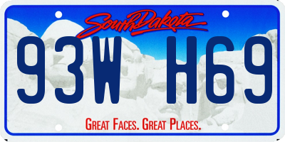 SD license plate 93WH69