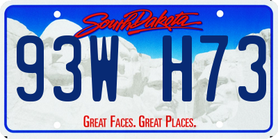 SD license plate 93WH73