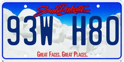 SD license plate 93WH80