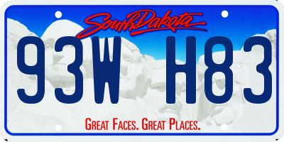 SD license plate 93WH83