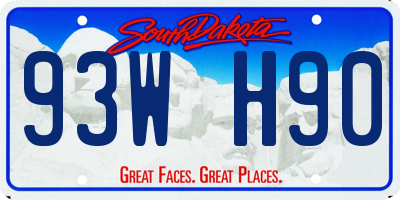 SD license plate 93WH90