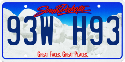 SD license plate 93WH93