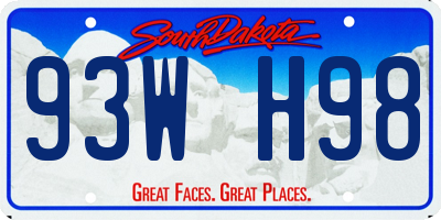 SD license plate 93WH98