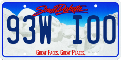 SD license plate 93WI00