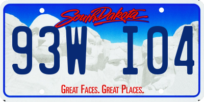 SD license plate 93WI04