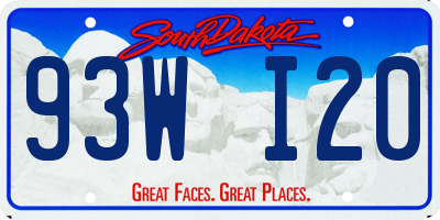 SD license plate 93WI20