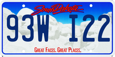 SD license plate 93WI22