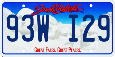 SD license plate 93WI29