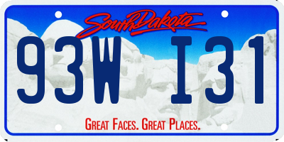 SD license plate 93WI31