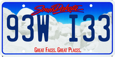 SD license plate 93WI33