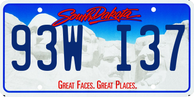 SD license plate 93WI37