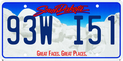 SD license plate 93WI51