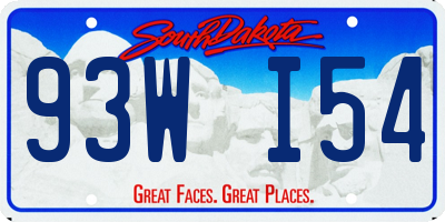 SD license plate 93WI54