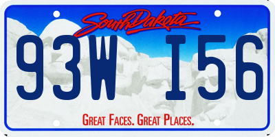 SD license plate 93WI56