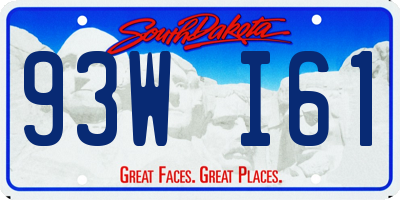 SD license plate 93WI61