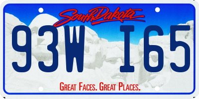 SD license plate 93WI65