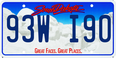SD license plate 93WI90