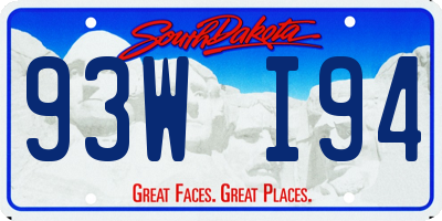 SD license plate 93WI94