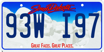 SD license plate 93WI97