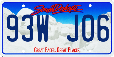 SD license plate 93WJ06