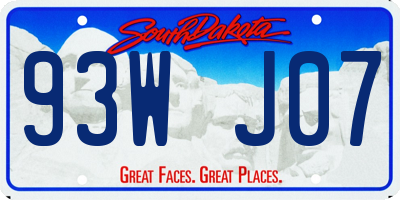 SD license plate 93WJ07