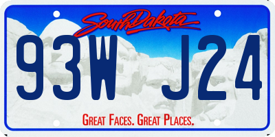 SD license plate 93WJ24