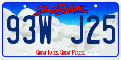 SD license plate 93WJ25