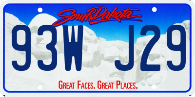 SD license plate 93WJ29