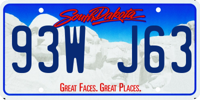 SD license plate 93WJ63