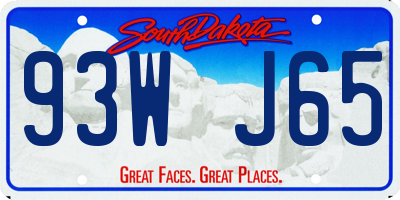 SD license plate 93WJ65