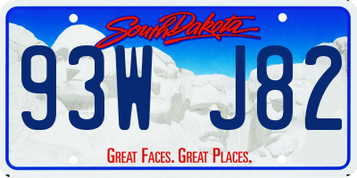 SD license plate 93WJ82