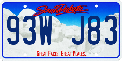 SD license plate 93WJ83