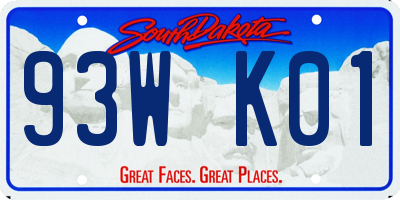 SD license plate 93WK01