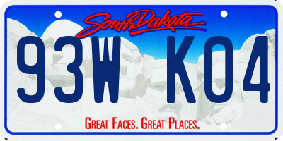 SD license plate 93WK04