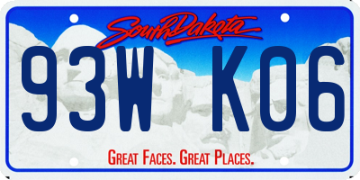 SD license plate 93WK06