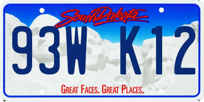 SD license plate 93WK12