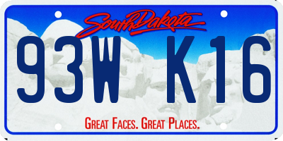 SD license plate 93WK16