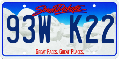 SD license plate 93WK22