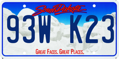 SD license plate 93WK23