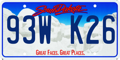 SD license plate 93WK26
