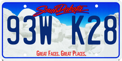 SD license plate 93WK28