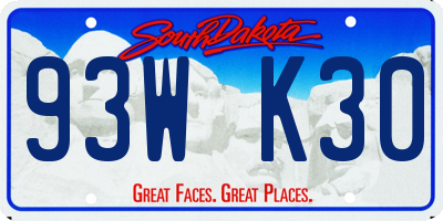 SD license plate 93WK30
