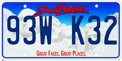 SD license plate 93WK32