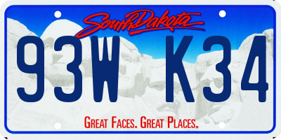 SD license plate 93WK34