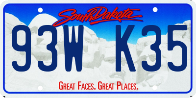 SD license plate 93WK35