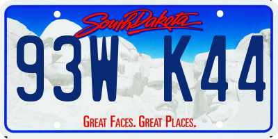 SD license plate 93WK44