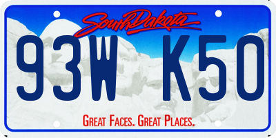 SD license plate 93WK50